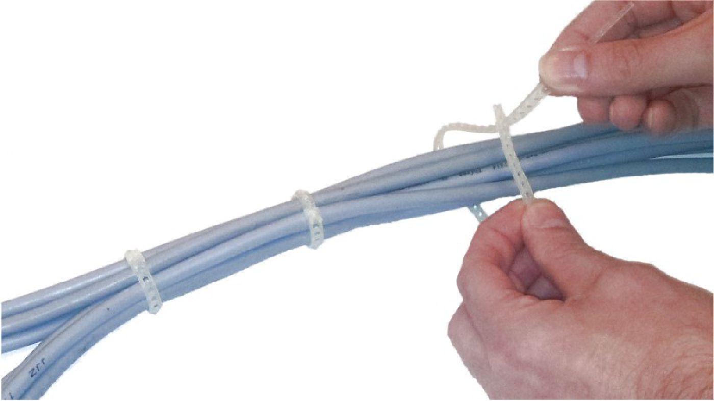 Waste-reducing rapstrap tie strips Waste-reducing rapstrap tie strips